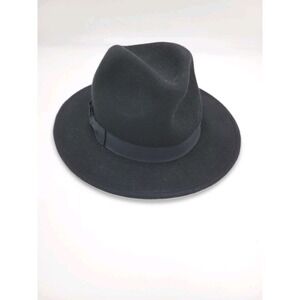 Nine West Women's Black Felted 100% Wool Trim Bow Panama Hat Size OS - NWT‎